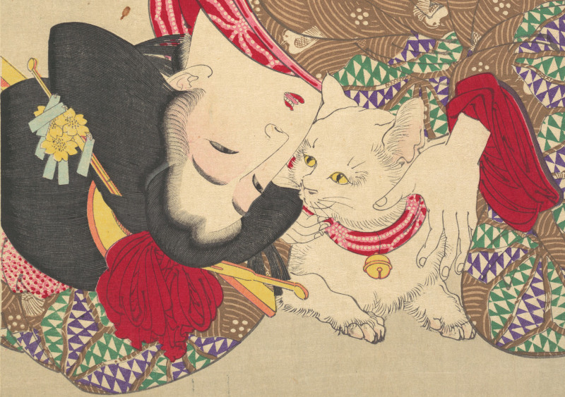 Japanese Print with Cat